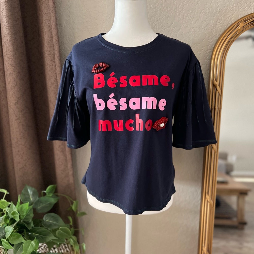 Josefina by Vero Solis Besame Mucho Mexican Beaded Shirt